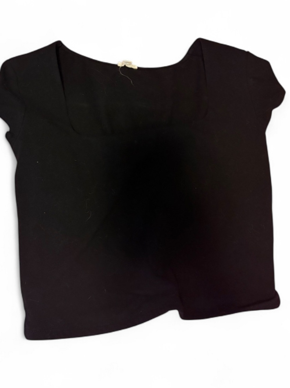 Women’s Black Square Neck Cap Sleeve Top